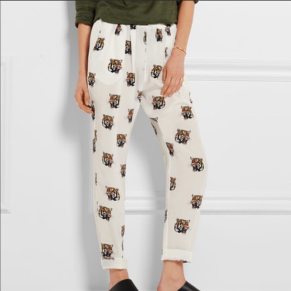 Stella McCartney Silk Tiger Print pants Euro 44